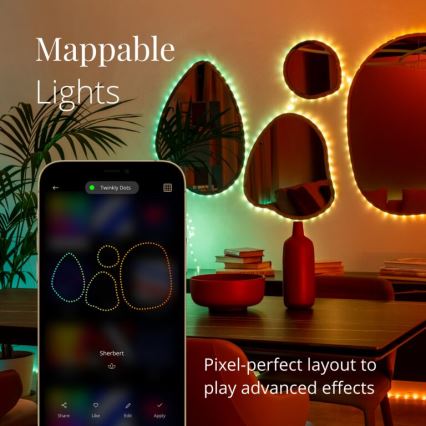 Twinkly - LED RGB Lauko šviesos reguliavimas juostelė DOTS 200xLED 10 m IP44 WiFi