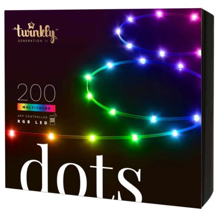 Twinkly - LED RGB Lauko šviesos reguliavimas juostelė DOTS 200xLED 10 m IP44 WiFi