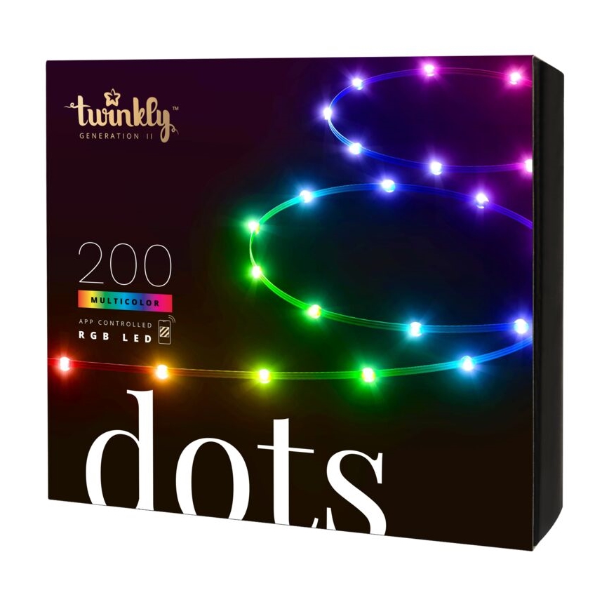 Twinkly - LED RGB Lauko šviesos reguliavimas juostelė DOTS 200xLED 10 m IP44 WiFi