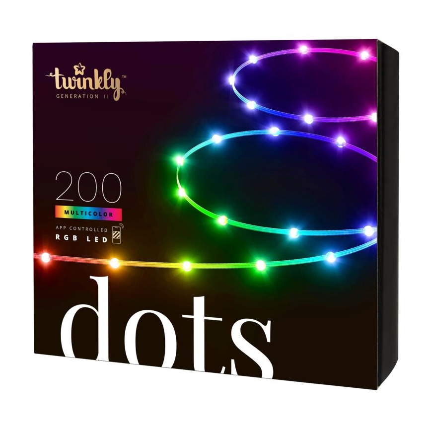 Twinkly - LED RGB Lauko šviesos reguliavimas juostelė DOTS 200xLED 10 m IP44 Wi-Fi