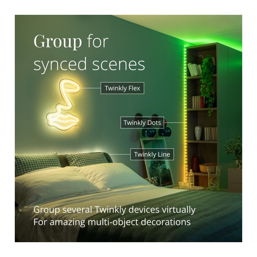 Twinkly - LED RGB Lauko šviesos reguliavimas juostelė DOTS 400xLED 20 m IP44 Wi-Fi
