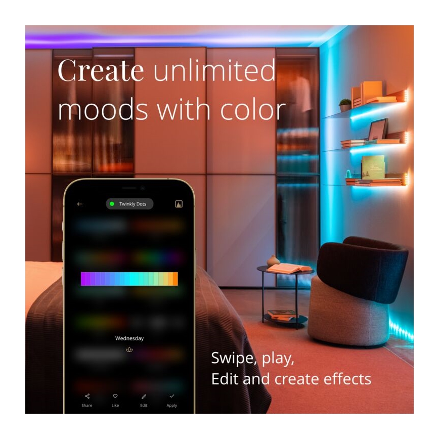 Twinkly - LED RGB Lauko šviesos reguliavimas juostelė DOTS 400xLED 20 m IP44 Wi-Fi