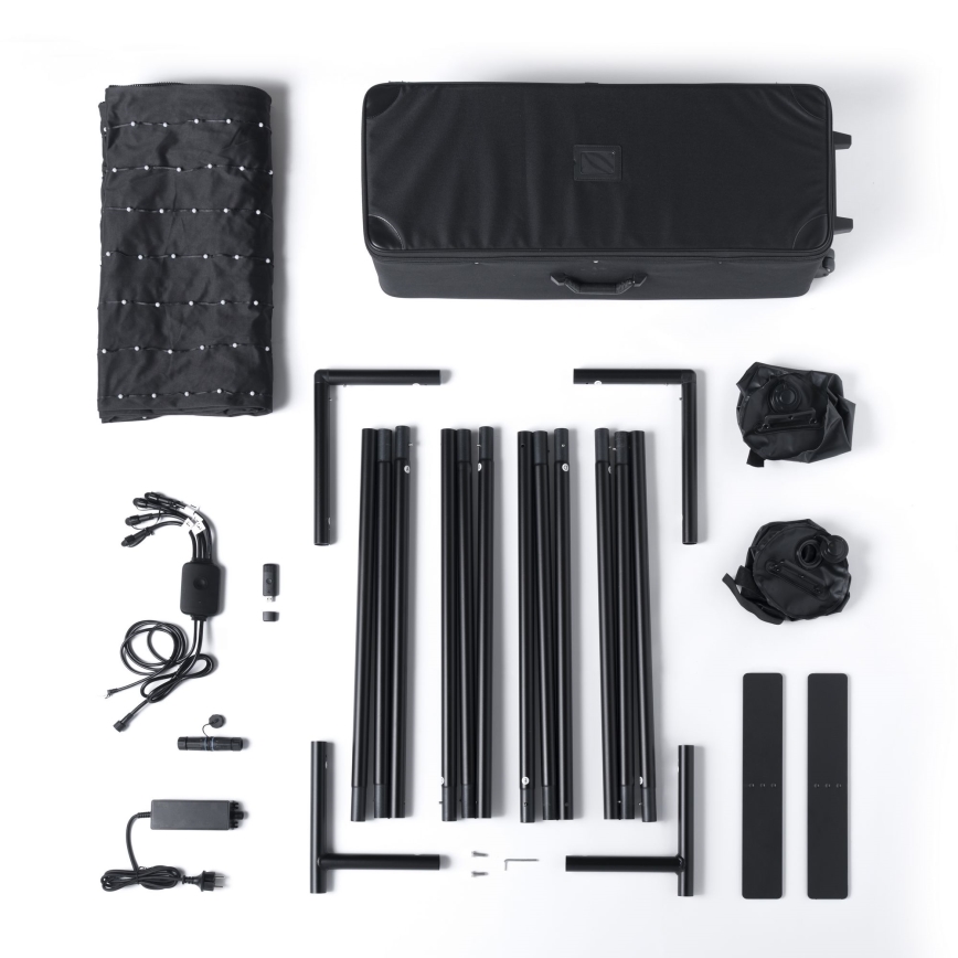 Twinkly - LED RGBW dimeriuojama lauko kalėdinė užuolaida LIGHTWALL 1120xLED 2,6x2,7 m IP44 Wi-Fi + muzikos donglis