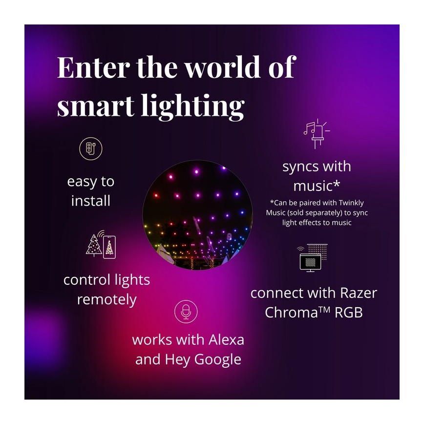 Twinkly - LED RGB šviesos reguliavimas lauko Dekoratyvinė girlianda FESTOON 20xLED 14m IP44 Wi-Fi