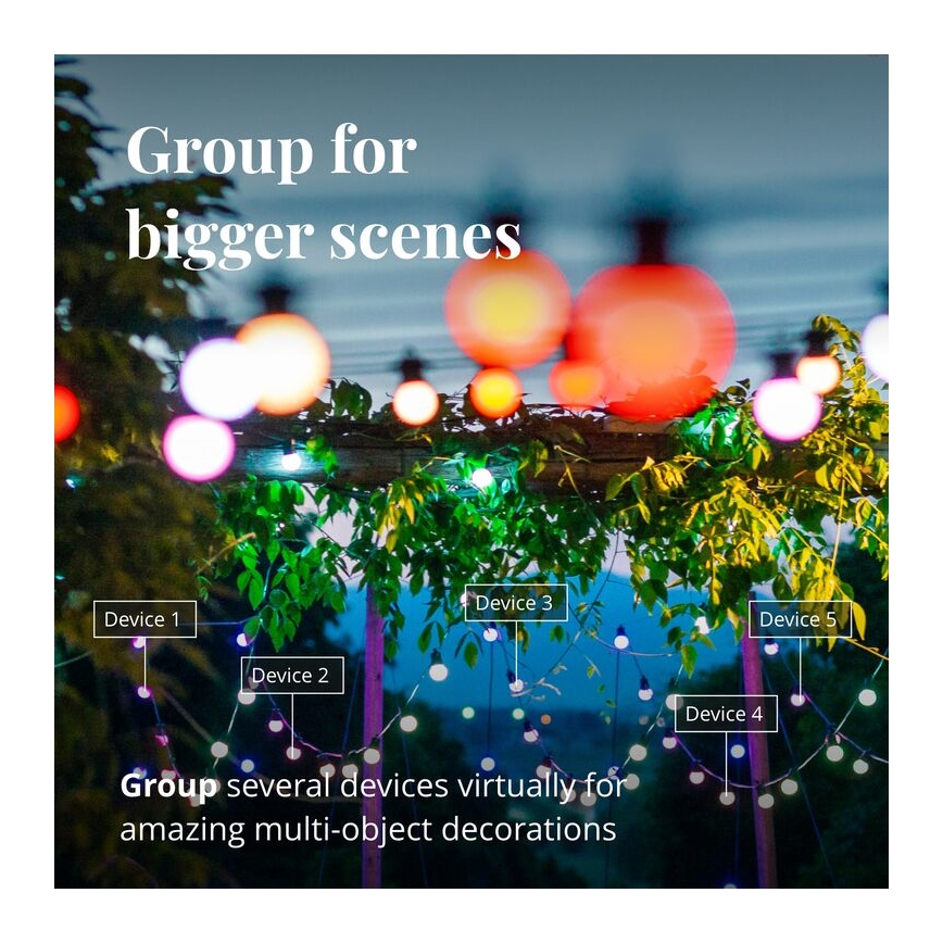 Twinkly - LED RGB šviesos reguliavimas lauko Dekoratyvinė girlianda FESTOON 20xLED 14m IP44 Wi-Fi
