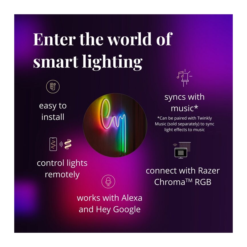 Twinkly - LED RGB Reguliuojama juostelė FLEX 200xLED 2 m Wi-Fi