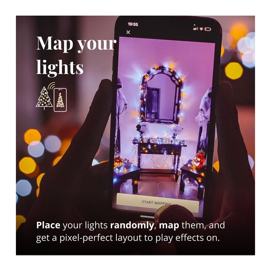 Twinkly - LED šviesos reguliavimas lauko Kalėdinė užuolaida ICICLE 190xLED 11,5m IP44 Wi-Fi