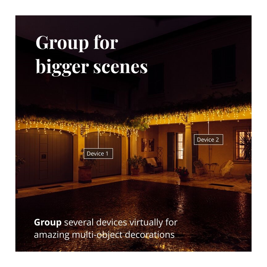 Twinkly - LED šviesos reguliavimas lauko Kalėdinė užuolaida ICICLE 190xLED 11,5m IP44 Wi-Fi