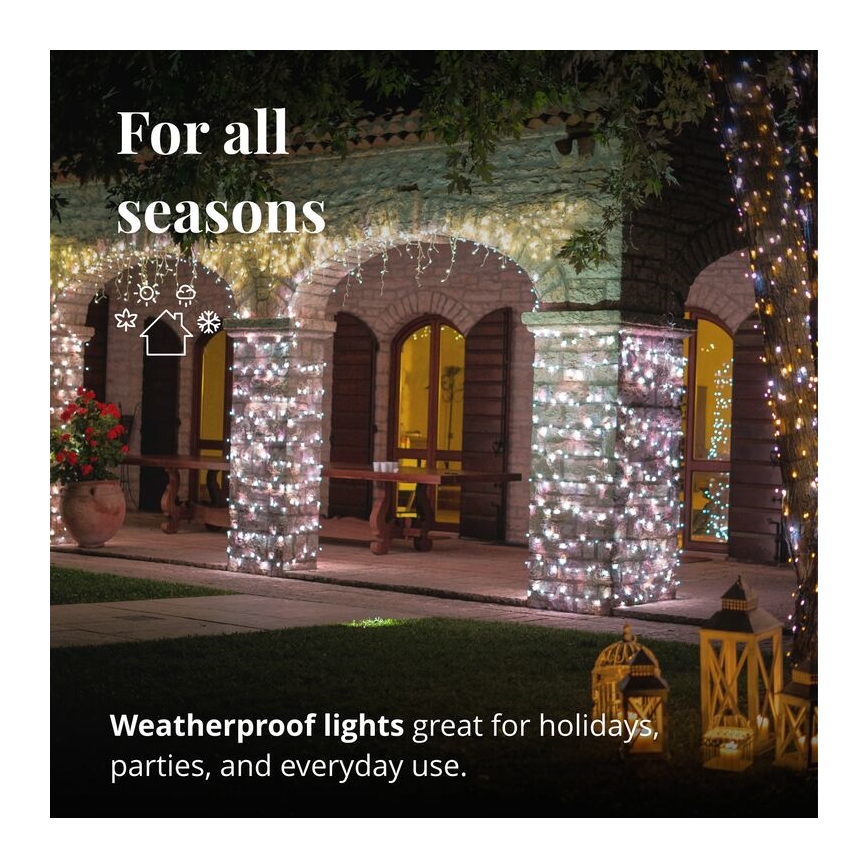 Twinkly - LED šviesos reguliavimas lauko Kalėdinė užuolaida ICICLE 190xLED 11,5m IP44 Wi-Fi