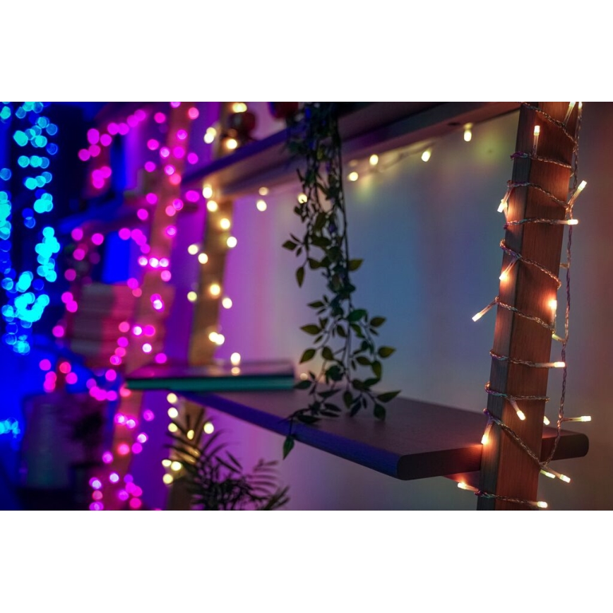 Twinkly - LED RGB šviesos reguliavimas lauko Kalėdinė užuolaida ICICLE 190xLED 11,5m IP44 Wi-Fi