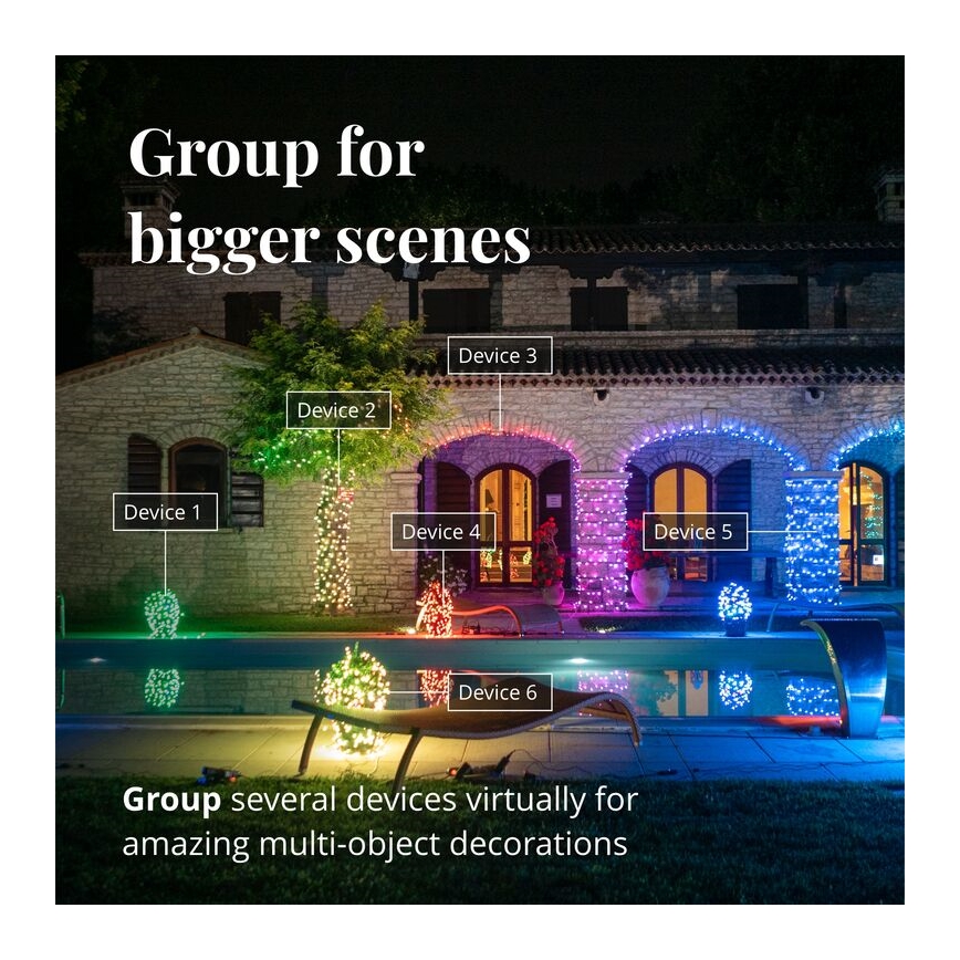 Twinkly - LED RGB šviesos reguliavimas lauko Kalėdinė užuolaida ICICLE 190xLED 11,5m IP44 Wi-Fi