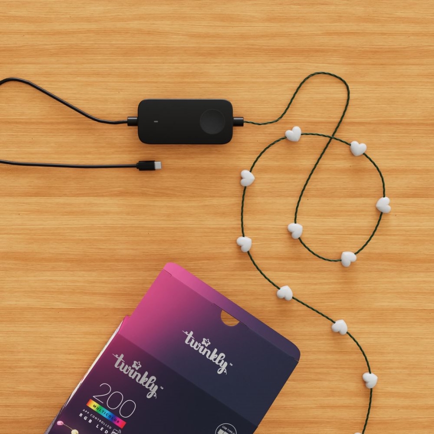 Twinkly - LED RGB reguliuojama kalėdinė girlianda CANDIES 200xLED 14 m USB Wi-Fi