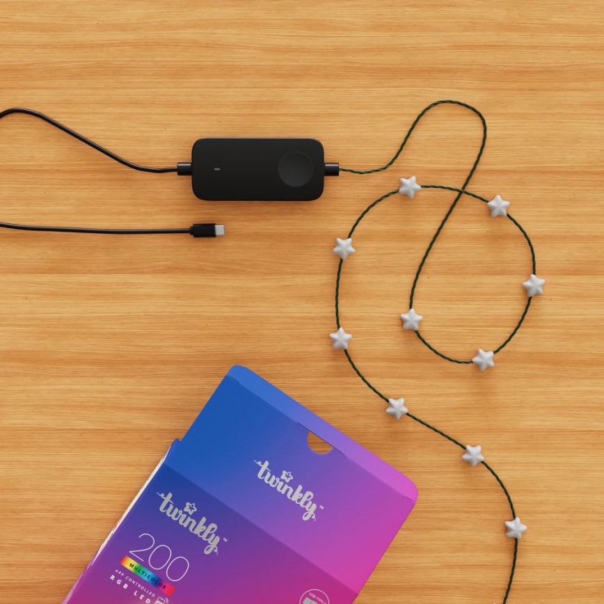 Twinkly - LED RGB šviesos reguliavimas Kelėdinė girlianda CANDIES 200xLED 14 m USB Wi-Fi