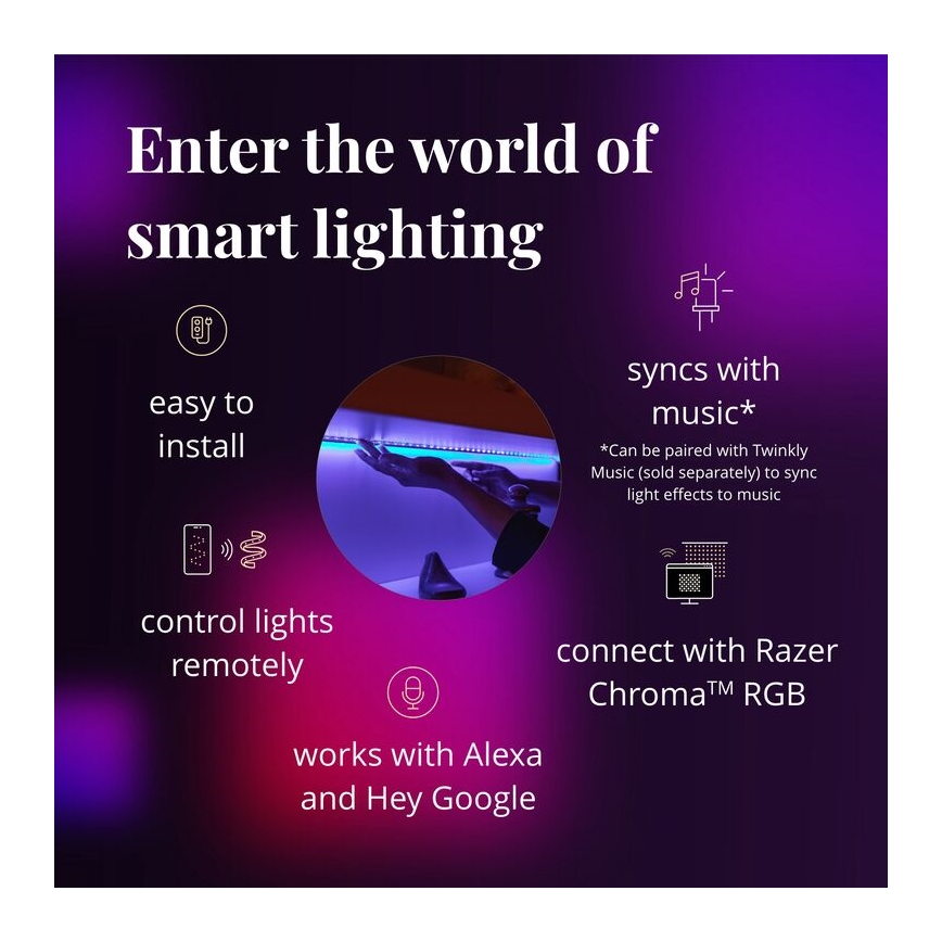 Twinkly - LED RGB Reguliuojama juostelė LINE 100xLED 1,5 m Wi-Fi