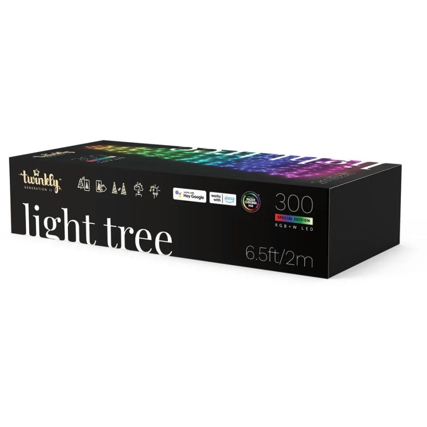 Twinkly - LED RGBW reguliuojama lauko kalėdinė eglutė LIGHT TREE 300xLED 2m IP44 Wi-Fi
