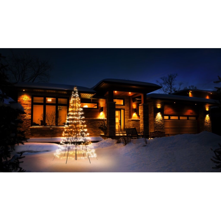 Twinkly - LED RGBW Pritemdoma lauko Kalėdinė eglutė LIGHT TREE 450xLED 3m IP44 Wi-Fi