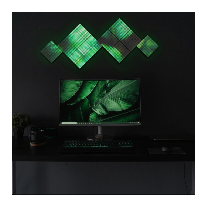 Twinkly - KOMPLEKTAS 6xLED RGB Pritemdymo panelė SQUARES 64xLED 16x16 cm Wi-Fi