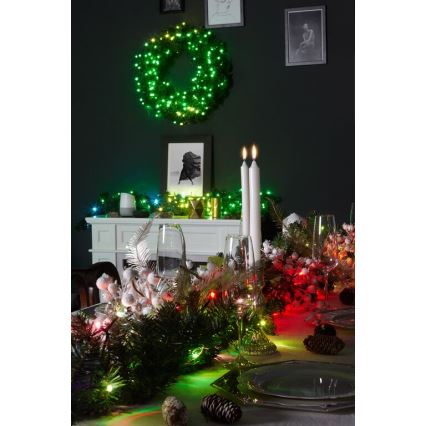 Twinkly - LED RGB šviesos reguliavimas Kalėdinis vainikas PRE-LIT WREATH 50xLED diametras 61cm Wi-Fi