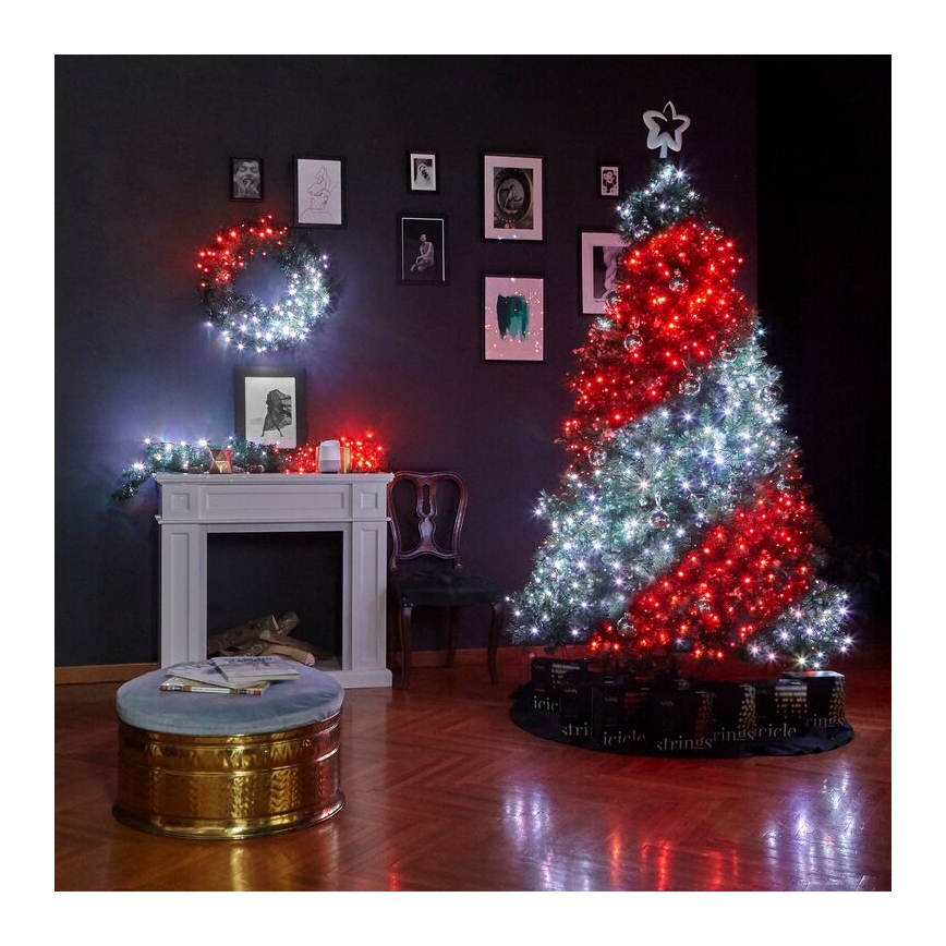 Twinkly - LED RGB šviesos reguliavimas Kalėdinis vainikas PRE-LIT WREATH 50xLED diametras 61cm Wi-Fi