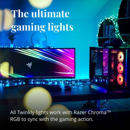 Twinkly - Reguliuojama lauko LED RGBW kalėdinė girlianda STRINGS 250xLED 23,5m IP44 Wi-Fi