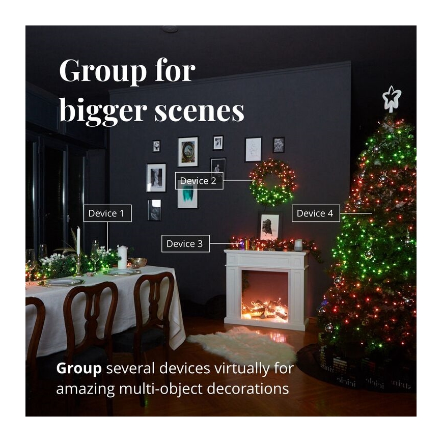 Twinkly - Reguliuojama lauko LED RGBW kalėdinė girlianda STRINGS 250xLED 23,5m IP44 Wi-Fi