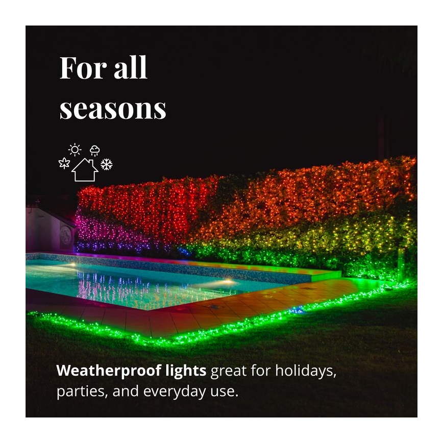 Twinkly - Reguliuojama lauko LED RGBW kalėdinė girlianda STRINGS 250xLED 23,5m IP44 Wi-Fi