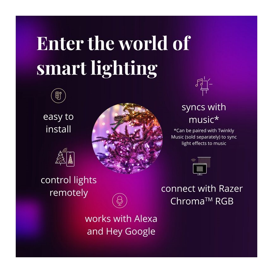Twinkly - LED RGBW šviesos reguliavimas lauko Kelėdinė girlianda STRINGS 250xLED 23,5m IP44 Wi-Fi