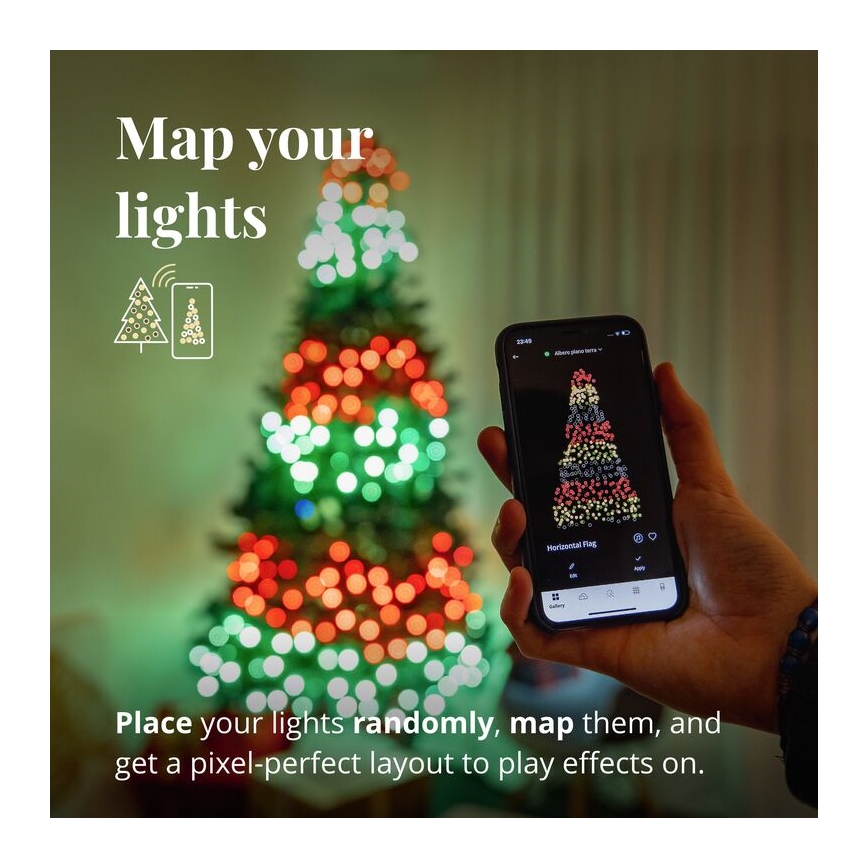 Twinkly - LED RGBW reguliuojama lauko girlianda STRINGS 250 LED 23,5 m IP44 Wi-Fi