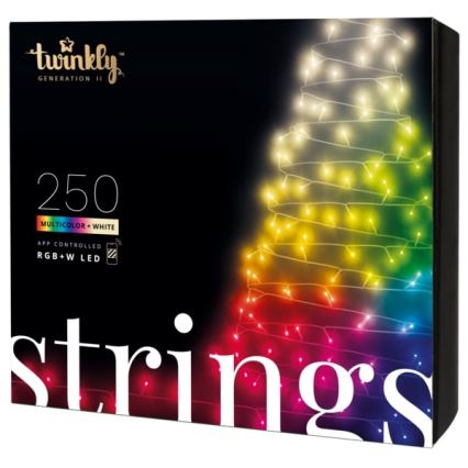 Twinkly - LED RGBW reguliuojama lauko girlianda STRINGS 250 LED 23,5 m IP44 Wi-Fi