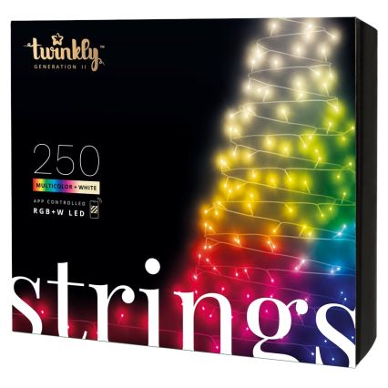 Twinkly - LED RGBW šviesos reguliavimas lauko Kelėdinė girlianda STRINGS 250xLED 23,5m IP44 Wi-Fi