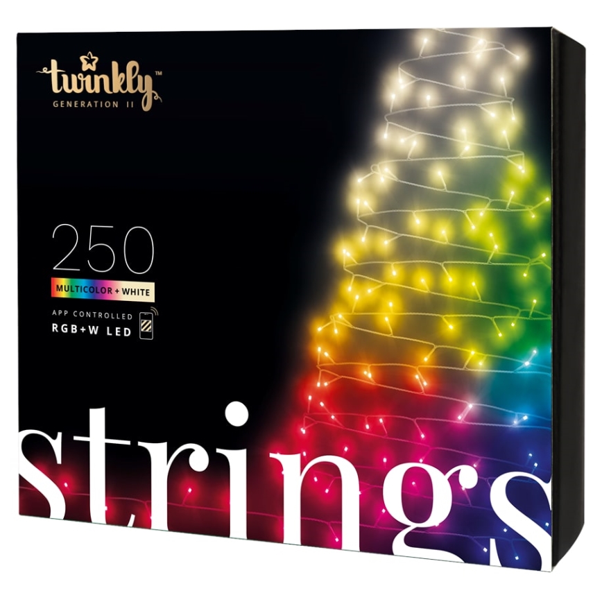 Twinkly - LED RGBW šviesos reguliavimas lauko Kelėdinė girlianda STRINGS 250xLED 23,5m IP44 Wi-Fi