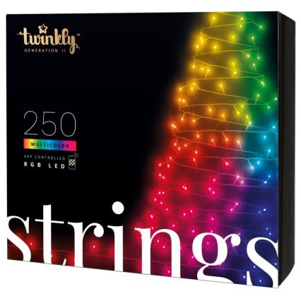 Twinkly - LED RGB šviesos reguliavimas lauko Kelėdinė girlianda STRINGS 250xLED 23,5m IP44 Wi-Fi