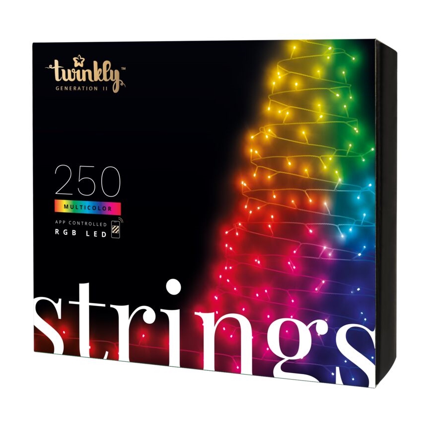 Twinkly - LED RGB šviesos reguliavimas lauko Kelėdinė girlianda STRINGS 250xLED 23,5m IP44 Wi-Fi