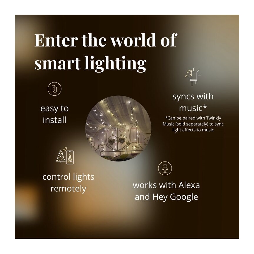 Twinkly - LED šviesos reguliavimas lauko Kelėdinė girlianda STRINGS 400xLED 35,5m IP44 Wi-Fi