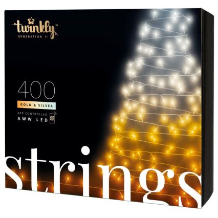 Twinkly - LED šviesos reguliavimas lauko Kelėdinė girlianda STRINGS 400xLED 35,5m IP44 Wi-Fi