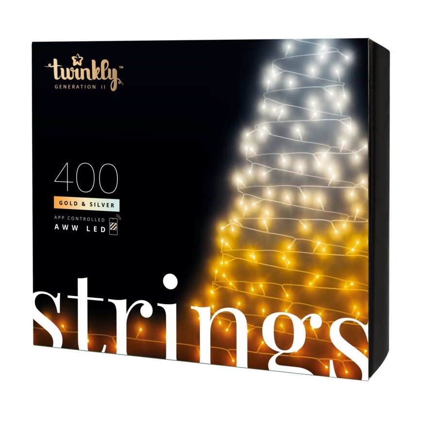 Twinkly - LED šviesos reguliavimas lauko Kelėdinė girlianda STRINGS 400xLED 35,5m IP44 Wi-Fi