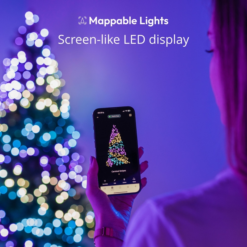 Twinkly – LED RGB Pritemdoma lauko Kalėdinė grandinė STRINGS 750xLED 63,5m IP44 Wi-Fi