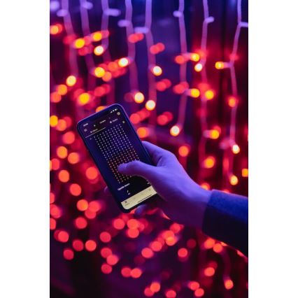 Twinkly - LED RGBW šviesos reguliavimas lauko Kalėdinė užuolaida CURTAIN 210xLED 6,1m IP44 Wi-Fi