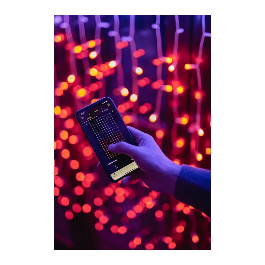 Twinkly - LED RGBW šviesos reguliavimas lauko Kalėdinė užuolaida CURTAIN 210xLED 6,1m IP44 Wi-Fi