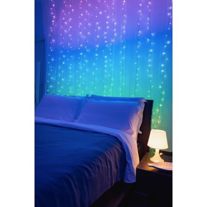 Twinkly - LED RGBW šviesos reguliavimas lauko Kalėdinė užuolaida CURTAIN 210xLED 6,1m IP44 Wi-Fi