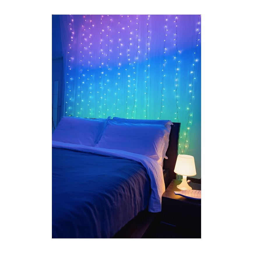 Twinkly - LED RGBW šviesos reguliavimas lauko Kalėdinė užuolaida CURTAIN 210xLED 6,1m IP44 Wi-Fi
