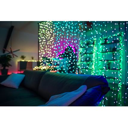 Twinkly - LED RGBW šviesos reguliavimas lauko Kalėdinė užuolaida CURTAIN 210xLED 6,1m IP44 Wi-Fi