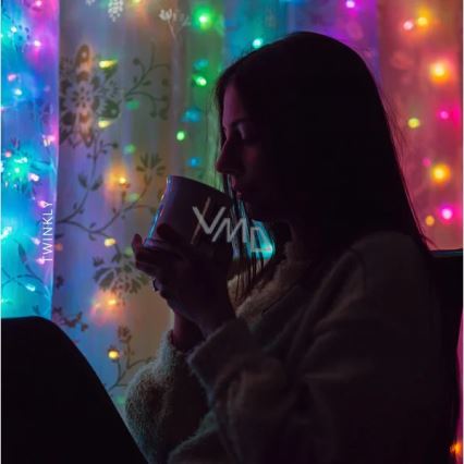 Twinkly - LED RGBW reguliuojamas lauko kalėdinis užuolaidos šviestuvas CURTAIN 210xLED 6,1m IP44 Wi-Fi