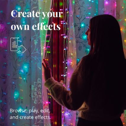 Twinkly - LED RGBW reguliuojamas lauko kalėdinis užuolaidos šviestuvas CURTAIN 210xLED 6,1m IP44 Wi-Fi