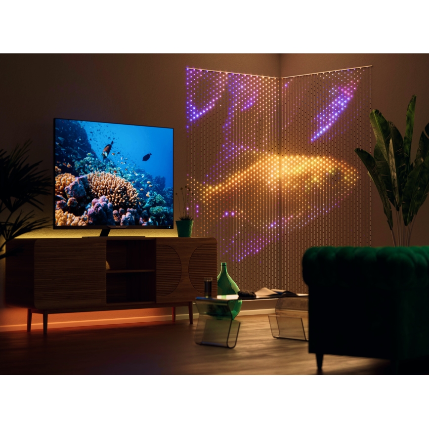 Twinkly - LED RGB Pritemdoma Kalėdinė užuolaida 480xLED 1x1 m Wi-Fi