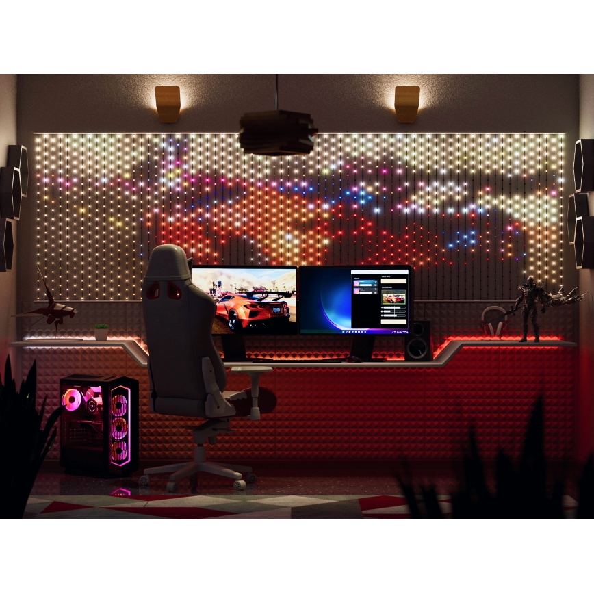 Twinkly - LED RGB Pritemdoma Kalėdinė užuolaida 480xLED 1x1 m Wi-Fi