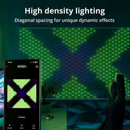 Twinkly - LED RGB Pritemdoma Kalėdinė užuolaida 480xLED 1x1 m Wi-Fi