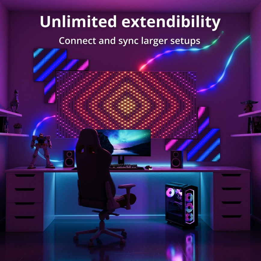 Twinkly - LED RGB Pritemdoma Kalėdinė užuolaida 480xLED 1x1 m Wi-Fi