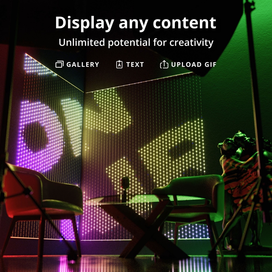 Twinkly - LED RGB Pritemdoma Kalėdinė užuolaida 480xLED 1x1 m Wi-Fi
