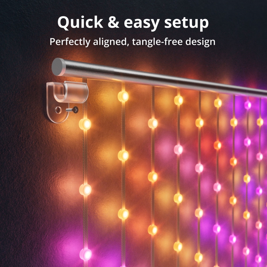 Twinkly - LED RGB Pritemdoma Kalėdinė užuolaida 480xLED 1x1 m Wi-Fi